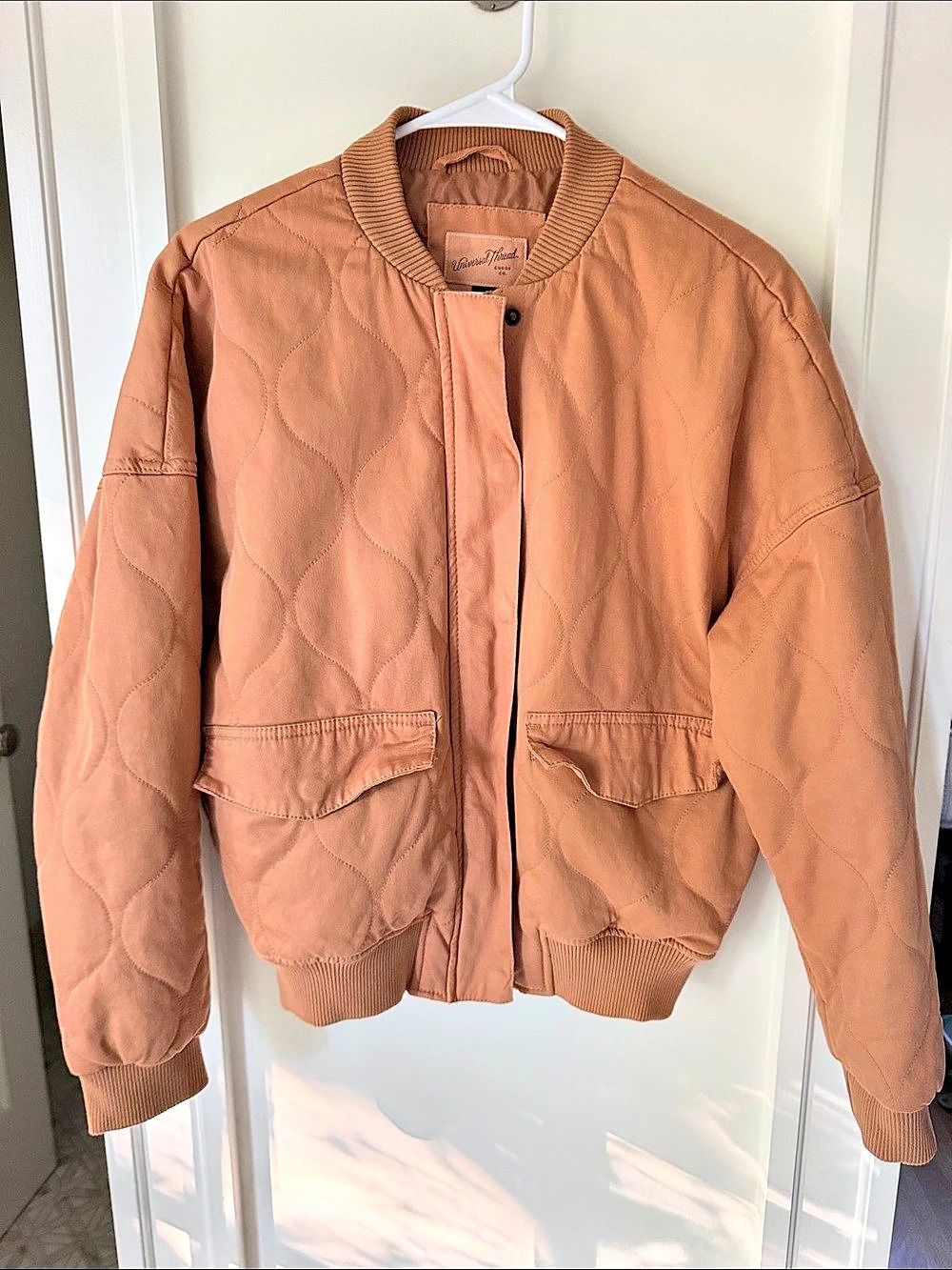 Universal Thread Quilted Bomber Jacket - Brown camel small